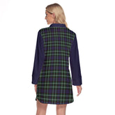 Graham Of Montrose Modern Tartan Women's Lapel Shirt Dress With Long Sleeve